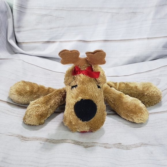 Hallmark Ramona Reindeer Silky Plush Stuffed Toy 6 Inch Red Bow Christmas - Picture 9 of 9